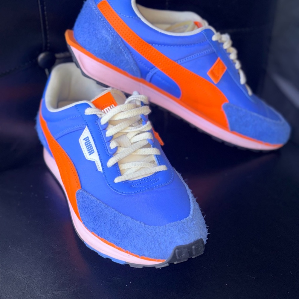 Puma Vibrant Blue and Orange Sneakers